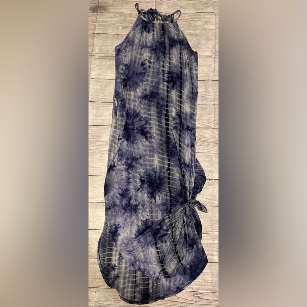 Navy tie dye spaghetti strap dress